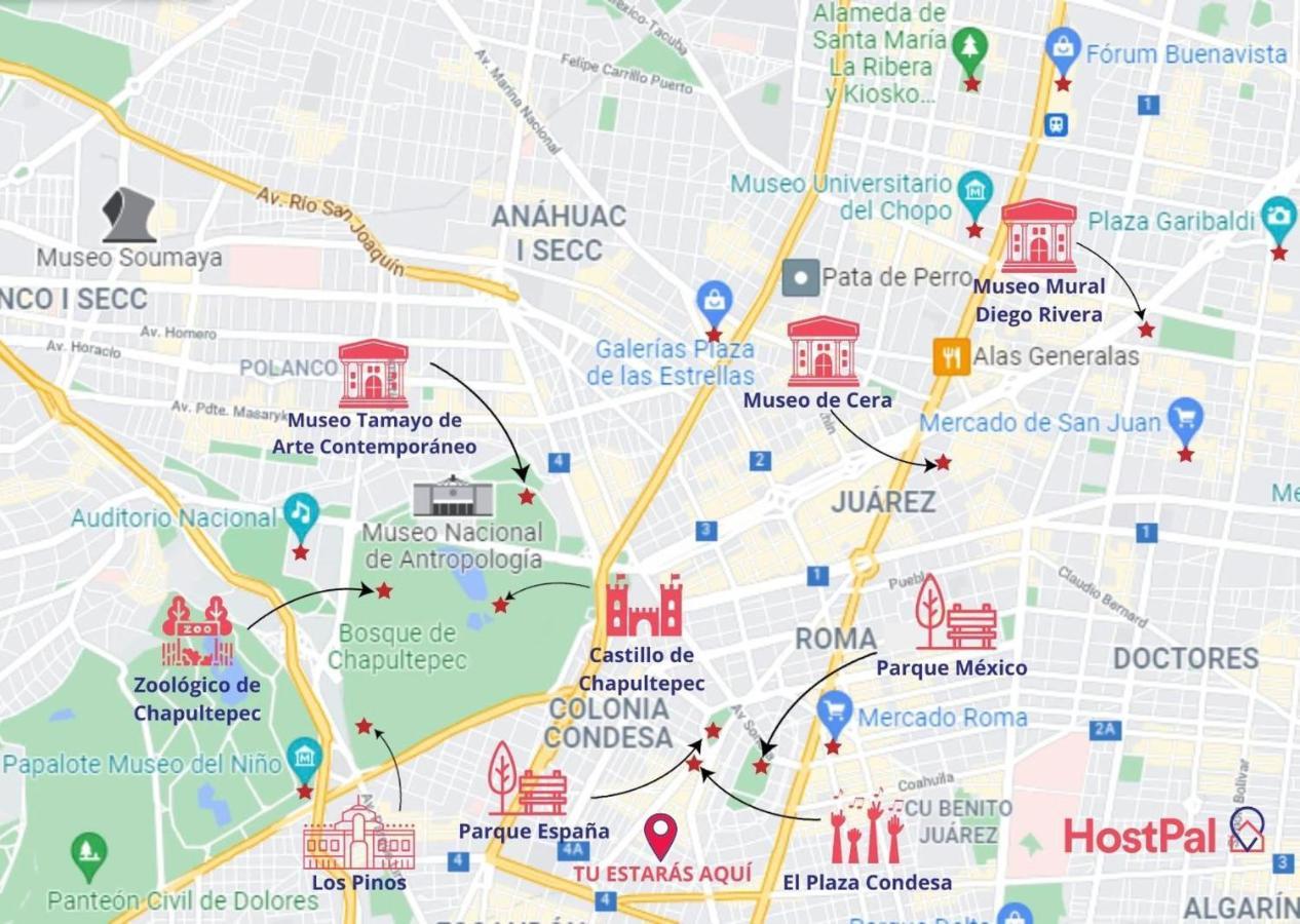 Casa Carmelia La Condesa Apartment Kota Meksiko Bagian luar foto